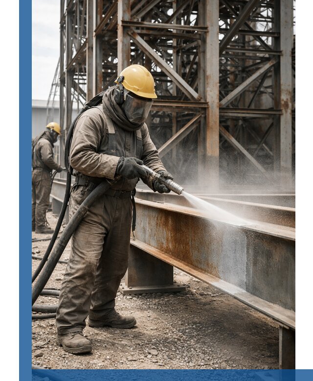 Пескоструйная очистка металлоконструкций в Белорецке промышленная