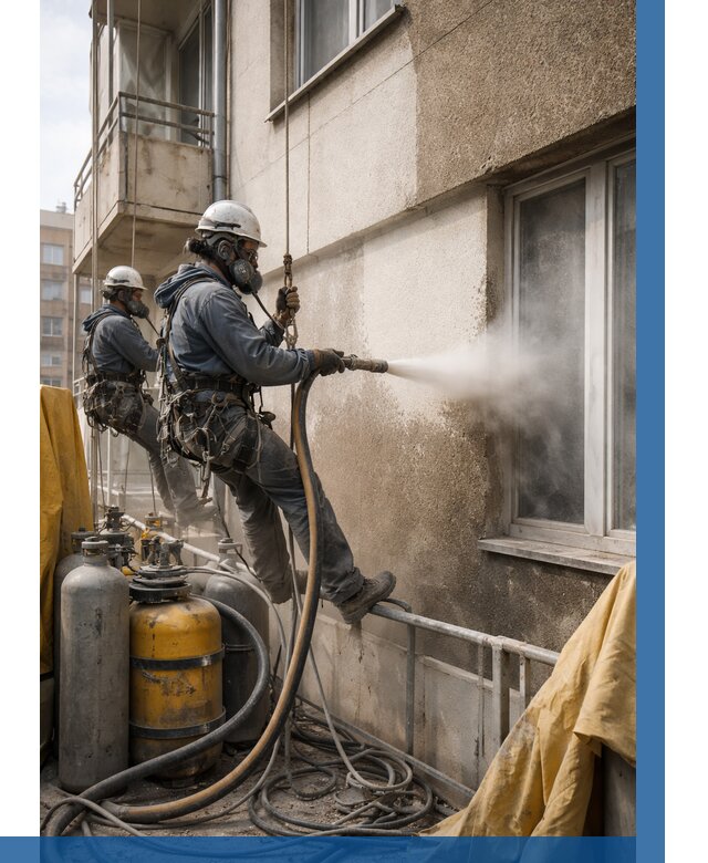 Пескоструйная очистка фасада в Белорецке от 659 р. | ВЫСОТНИК-Блр