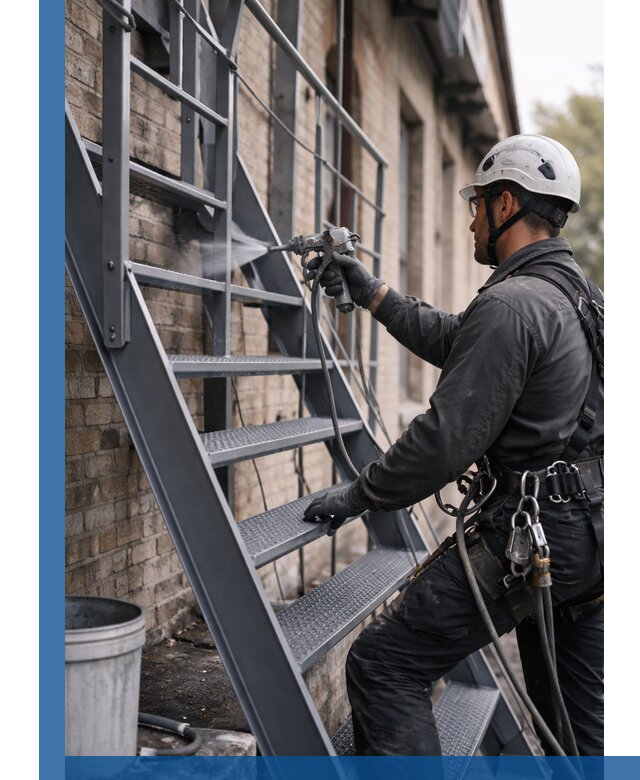 Покраска и антикоррозионная защита пожарных лестниц в Белорецке