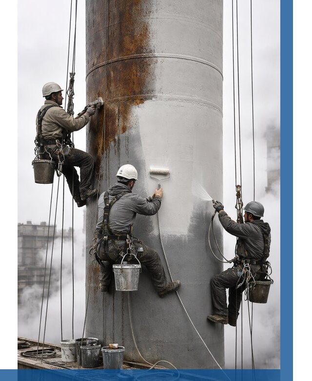 Покраска дымовых труб в Белорецке от 8616 р. | ВЫСОТНИК-Блр