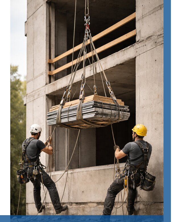 Подъем материала на этаж веревками в Белорецке от 1521 р. | ВЫСОТНИК-Блр