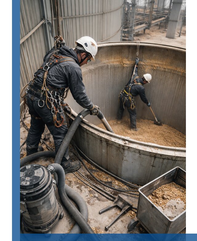 Профессиональная чистка зерновых бункеров в Белорецке с выездом