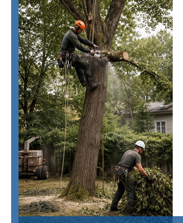 Кронирование деревьев в Белорецке, безопасная высотная обрезка