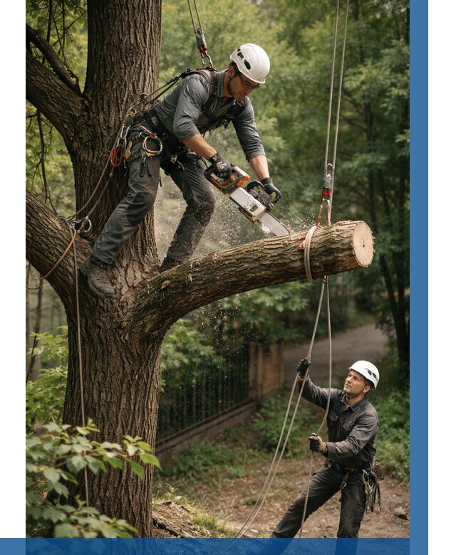 Спил деревьев альпинистами в Белорецке от 8110 р. | ВЫСОТНИК-Блр