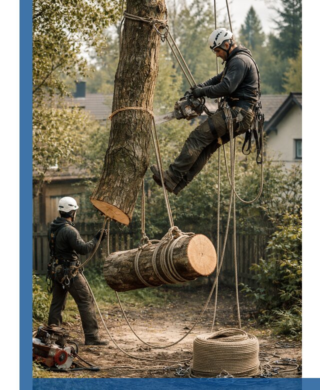 Валка деревьев частями в Белорецке, безопасно и аккуратно