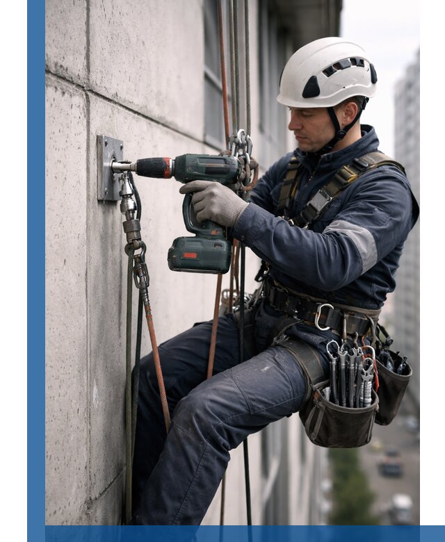 Установка анкерных точек для высотных работ в Белорецке