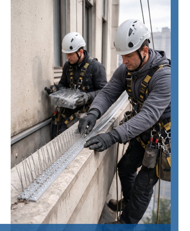 Установка шипов от птиц в Белорецке от 862 р. | ВЫСОТНИК-Блр